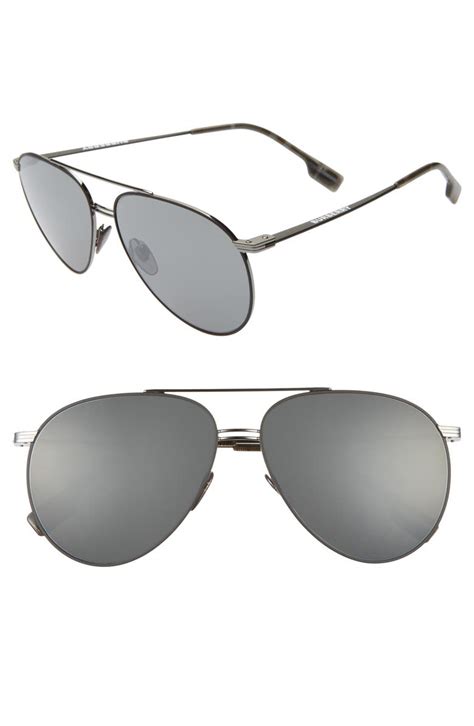 burberry 60mm aviator sunglasses silver size one size|burberry sunglasses aviator style.